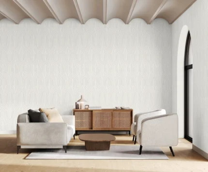 White Embossed Wallpaper – Glittering Serenity (24102-1)